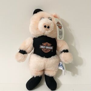 Vintage 1991 Harley Davidson Motor Cycles Hog Pig Plush Stuffed Animal